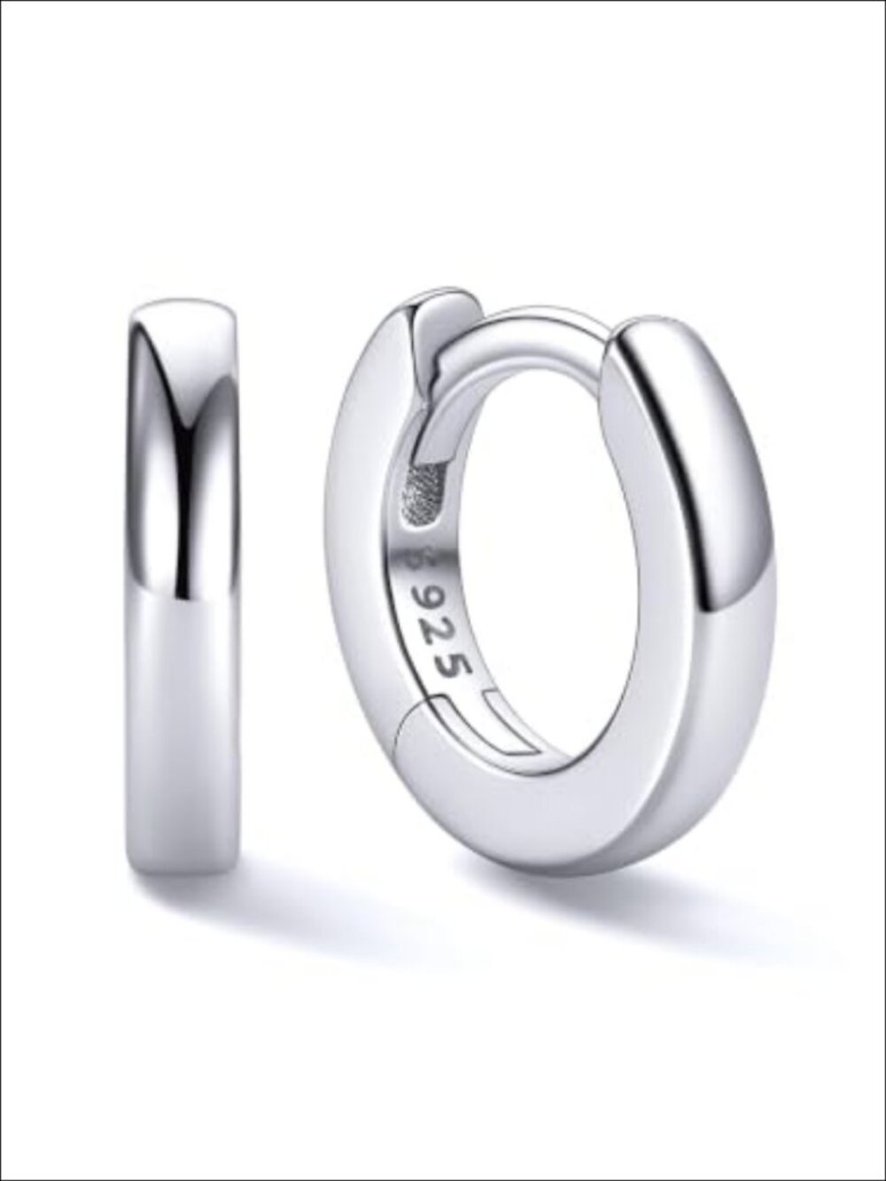 925 Sterling Silver Huggie Hoop Earrings Women Hypoallergenic Minimalist